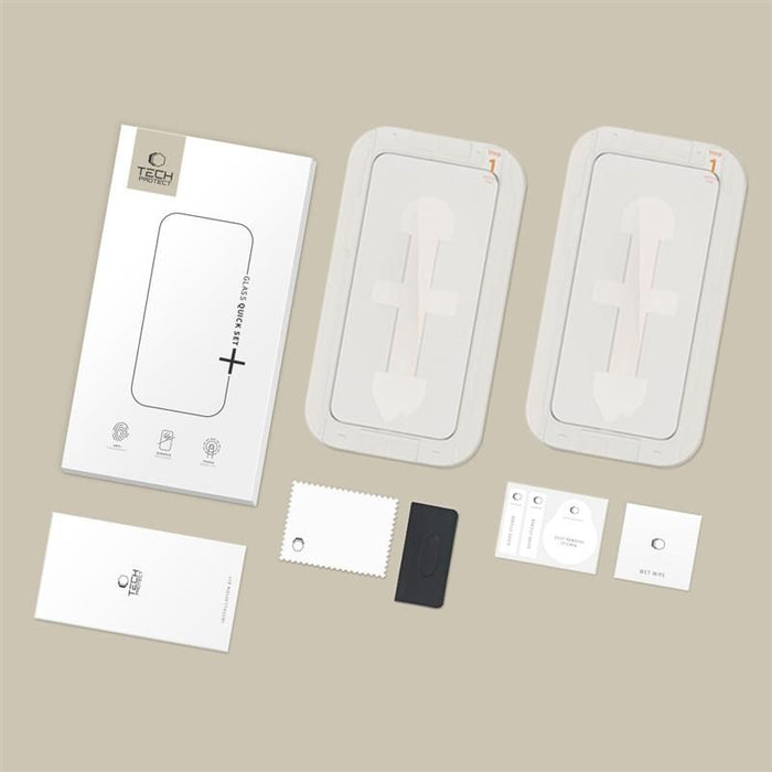 Tech-Protect Quick Set+ 2-pack tempered glass for iPhone 14 Pro - black