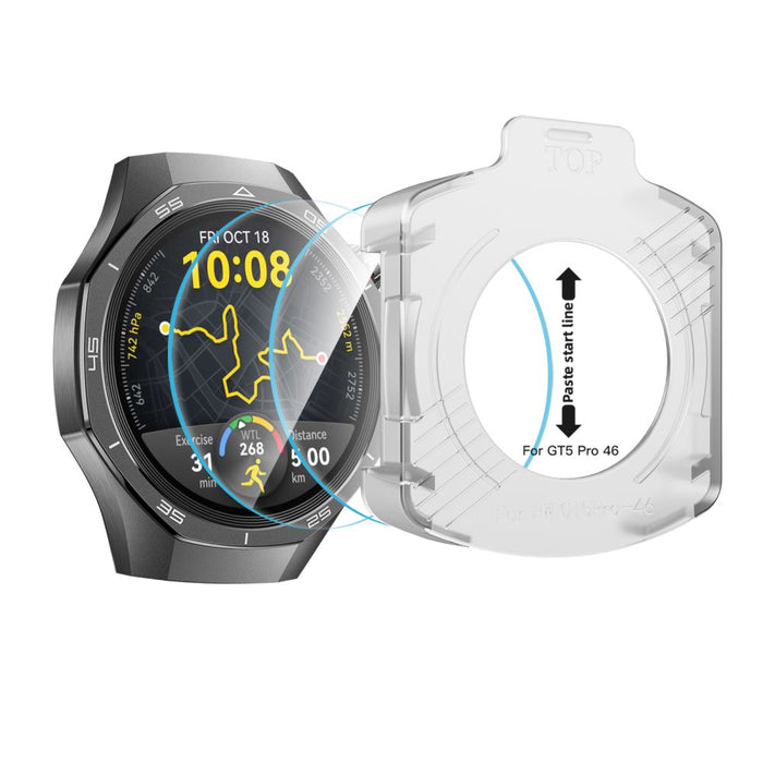 Tech-Protect Easy Set+ 2-pack tempered glass for Huawei Watch GT 5 Pro 46 mm - transparent