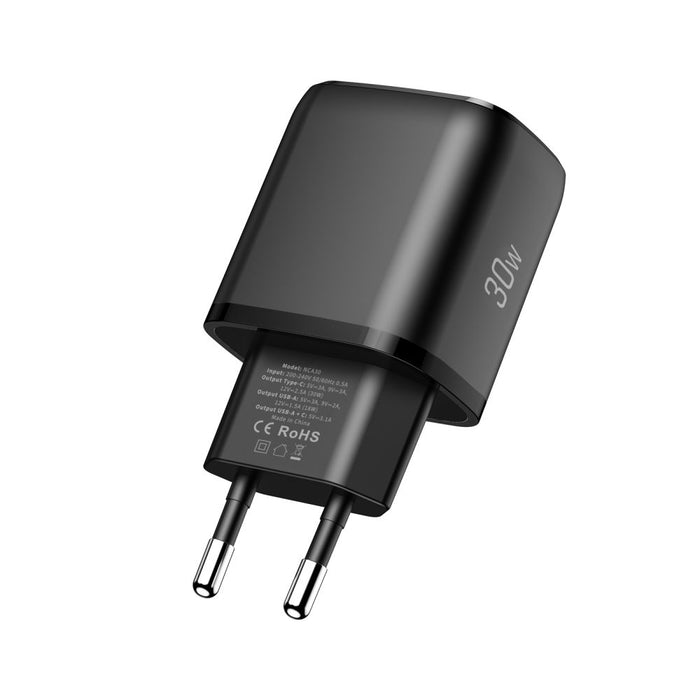 Tech-Protect NCA30 PD 30W / QC3.0 USB-A / USB-C wall charger - black