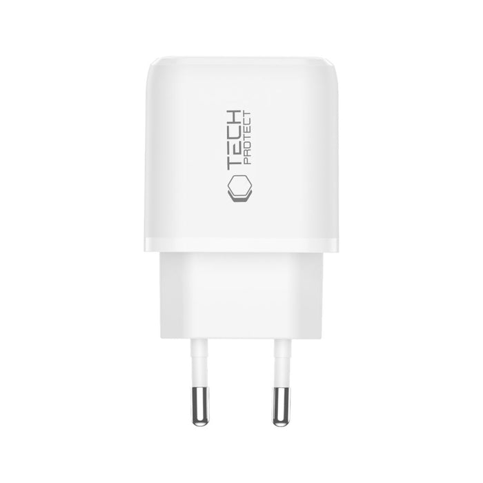 Tech-Protect NCA30 PD 30W QC3.0 USB-A / USB-C Wall Charger - White