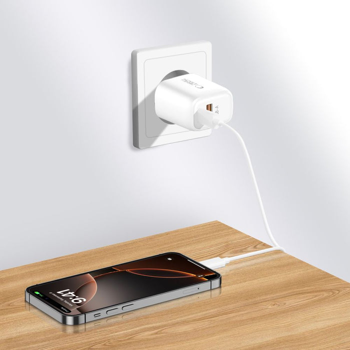 Tech-Protect NCA20 PD 20W QC3.0 USB-A / USB-C Wall Charger - White