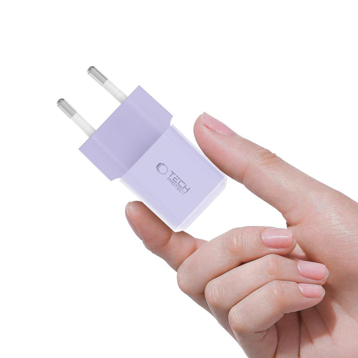 Tech-Protect NCM25 USB-C PD 25W Wall Charger - Purple