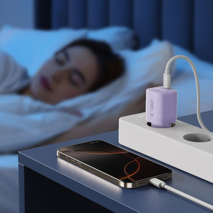 Tech-Protect NCM33 PD 33W QC3.0 USB-C / USB-C Wall Charger - Purple