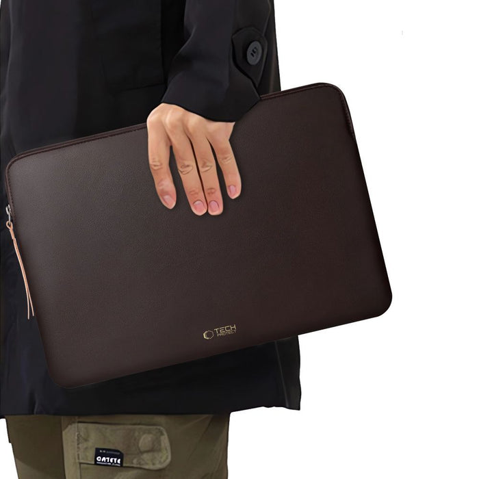 Tech-Protect Fleece Laptop Bag 13-14" - Brown