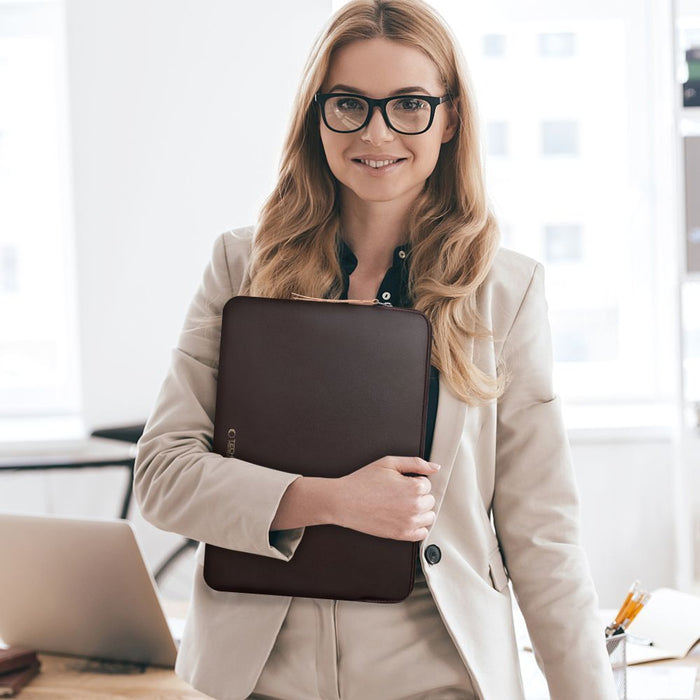 Tech-Protect Fleece Laptop Bag 13-14&quot; - Brown