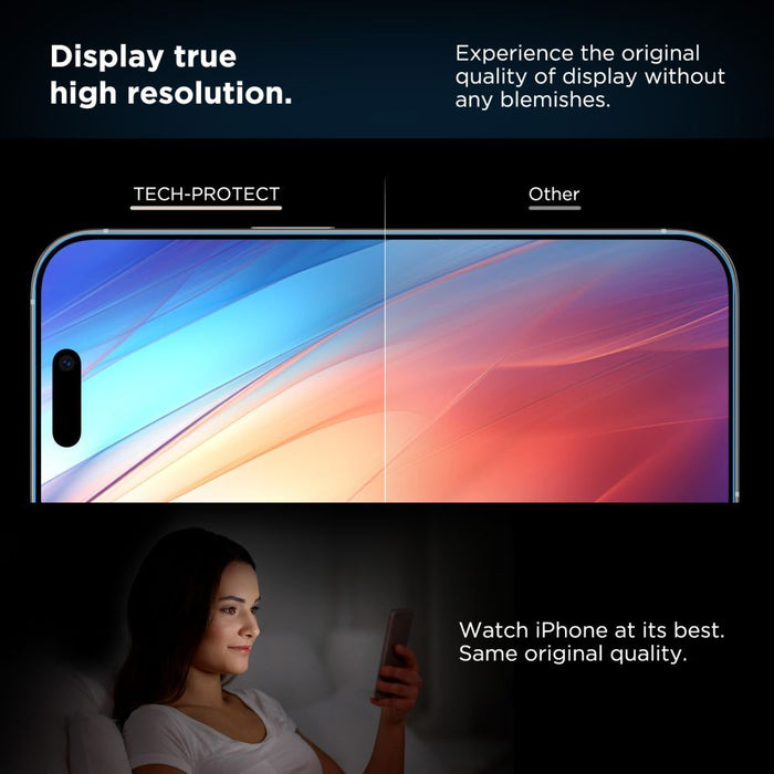 Tech-Protect Quick Set+ 2-pack tempered glass for iPhone 17 - black