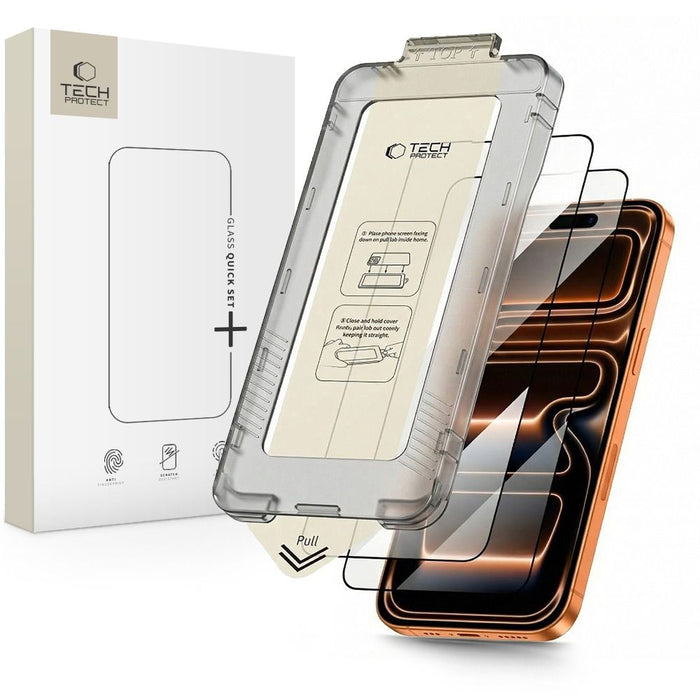 Tech-Protect Quick Set+ 2-pack tempered glass for iPhone 17 Pro - black