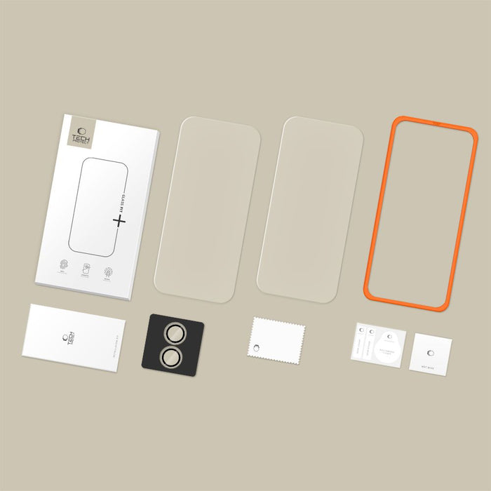 Tech-Protect Easy Set+ 3-pack tempered glass for iPhone 17 - transparent