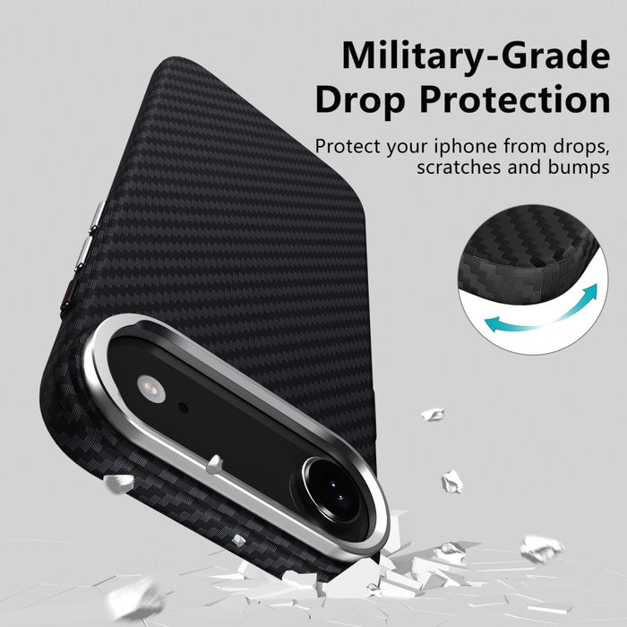 Tech-Protect Ion Carbon MagSafe Case for iPhone 17 Air - Black and Silver