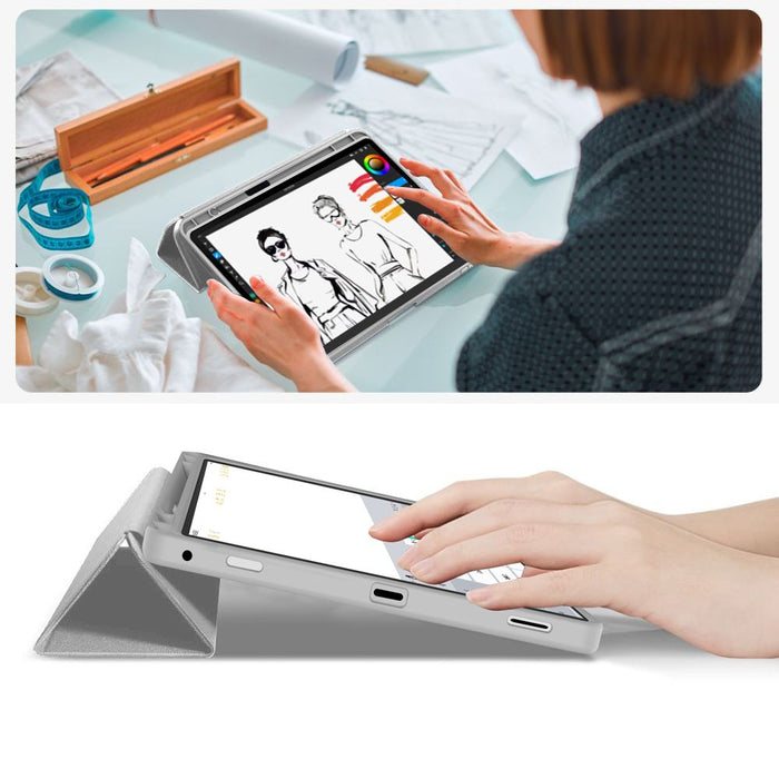 Tech-Protect SmartCase Pen Case for Samsung Galaxy Tab S9 11.0 / S9 FE / S10 FE / S10 Lite 10.9 X710 / X716B / X510 / X516B / X520 / X526 / X400 / X406B - Gray