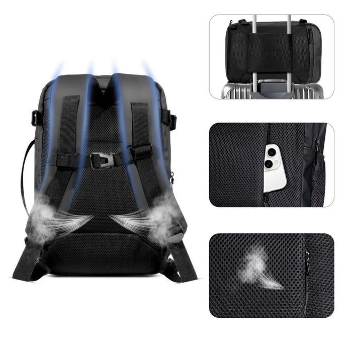 Tech-Protect Defender S50 Backpack for Ryanair &amp; Wizzar, 20L Laptop - Black