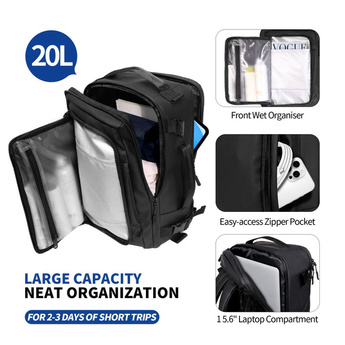 Tech-Protect Defender S50 Backpack for Ryanair &amp; Wizzar, 20L Laptop - Black