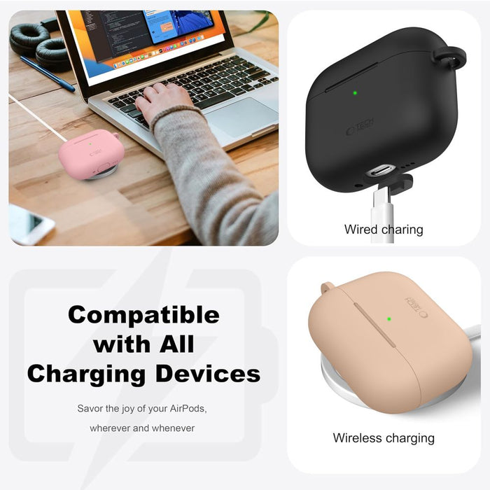 Tech-Protect Silicone Hook Case for AirPods Pro - Pink
