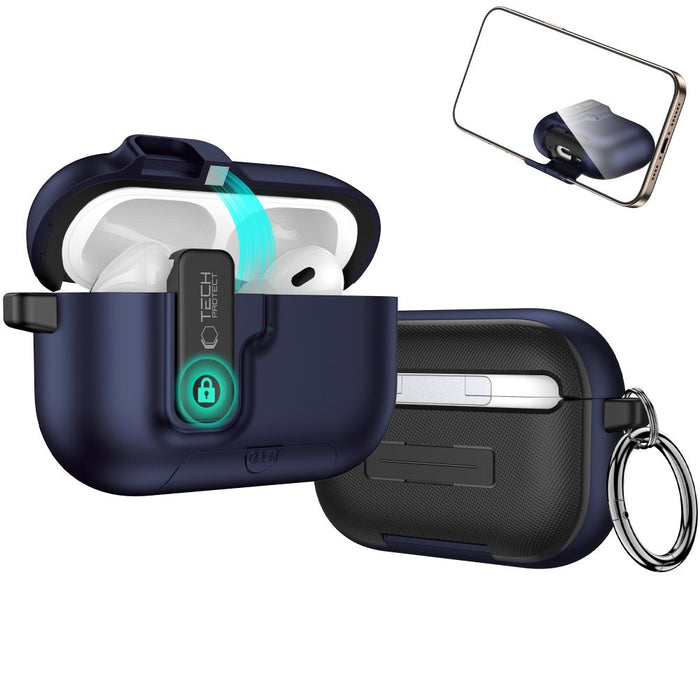 Tech-Protect Slim Hook Case for AirPods Pro 3 - Navy Blue