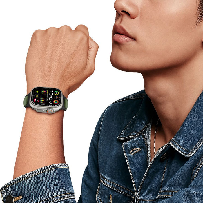 Tech-Protect IconBand Line Strap for Apple Watch 44 / 45 / 46 / 49 mm - Black and Orange