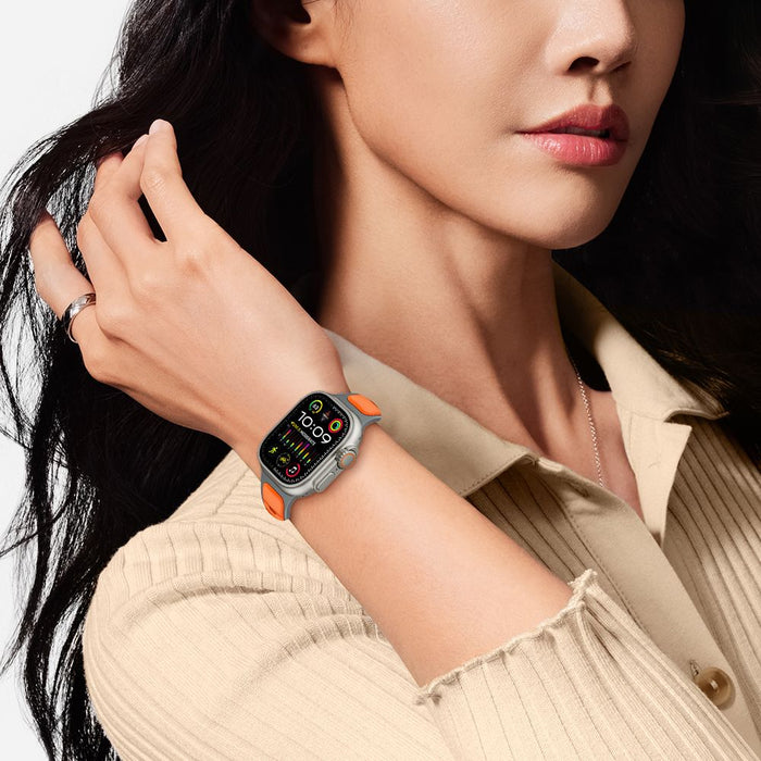 Tech-Protect IconBand Line Strap for Apple Watch 44 / 45 / 46 / 49 mm - Gray-Orange
