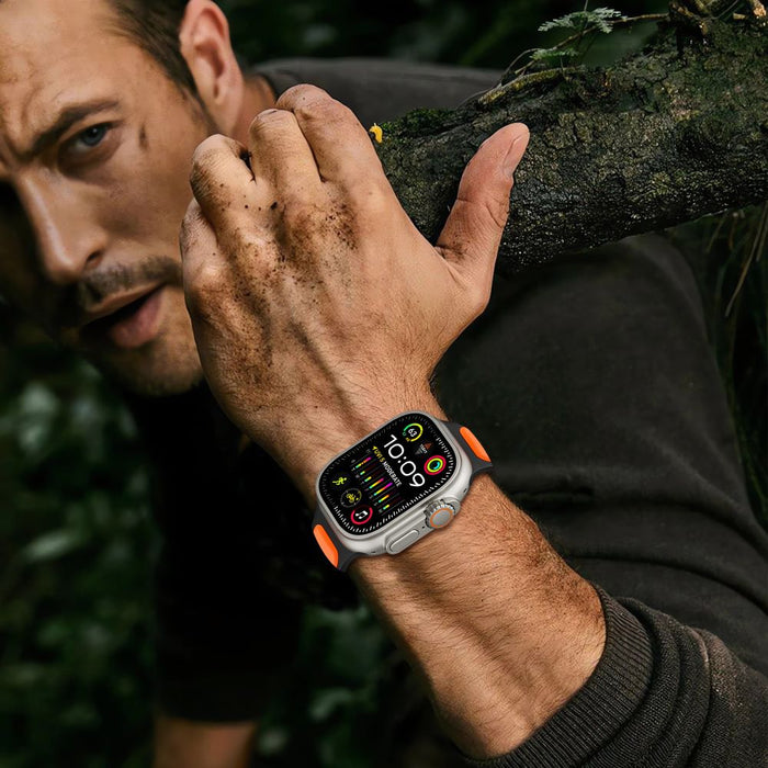 Tech-Protect IconBand Line Strap for Apple Watch 44 / 45 / 46 / 49 mm - Gray-Orange