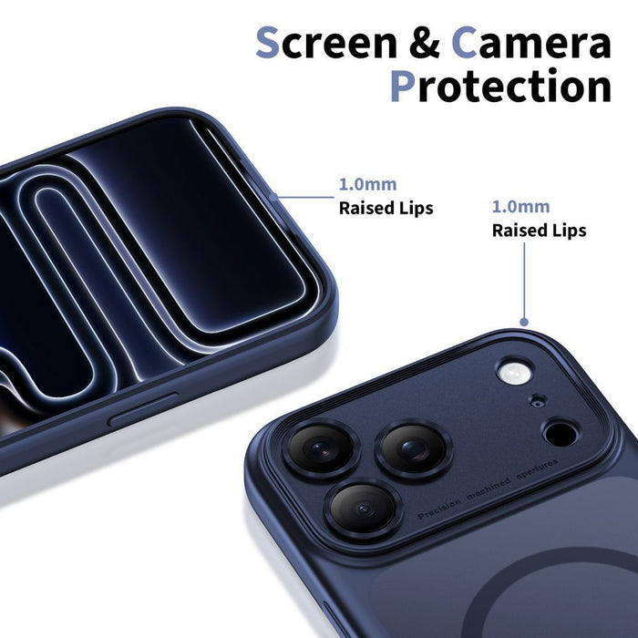 Tech-Protect Magpeak Magsafe CC Case for iPhone 17 Pro Max - Matte Navy Blue