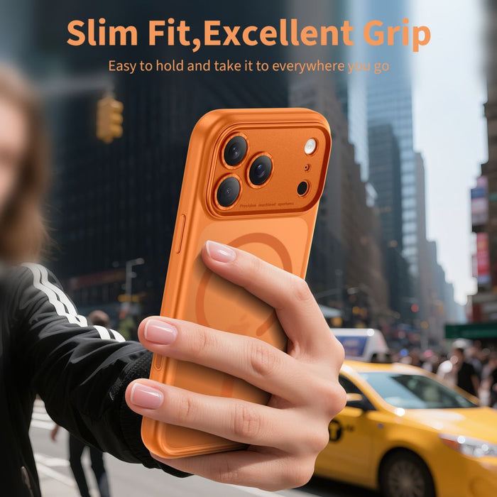 Tech-Protect Magpeak Magsafe CC Case for iPhone 17 Pro Max - Matte Orange