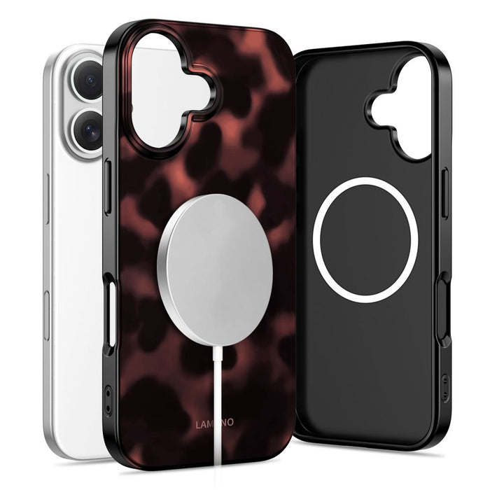 Tech-Protect Lamano MagSafe case for iPhone 16 - black and red