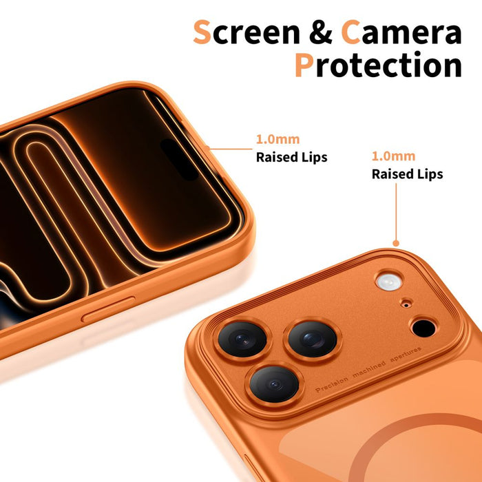 Tech-Protect Magpeak Magsafe CC Case for iPhone 17 Pro Max - Transparent Orange