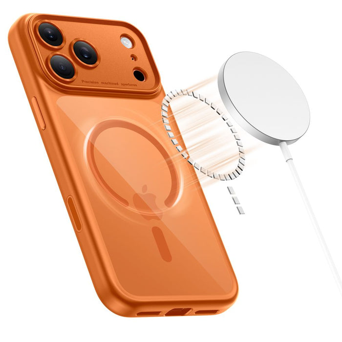 Tech-Protect Magpeak Magsafe CC Case for iPhone 17 Pro Max - Transparent Orange
