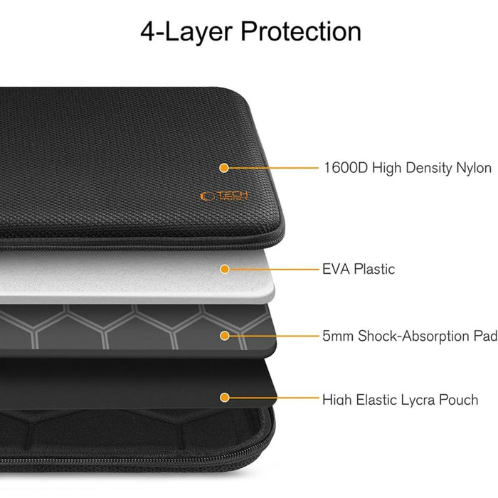 Tech-Protect Hardpouch Laptop Case 13-14 - Black and Orange