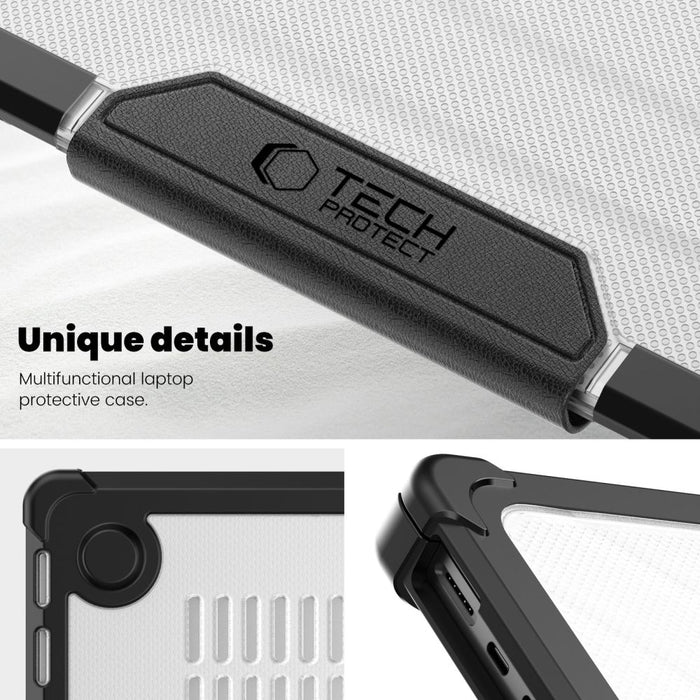 Tech-Protect SmartShell Pro case for Macbook Pro 14 M1 / M2 / M3 / M4 / M5 2021-2025 - black and transparent
