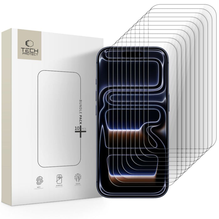 Tech-Protect Tempered Glass Bundle 10-pack for iPhone 16 Pro / 17 / 17 Pro