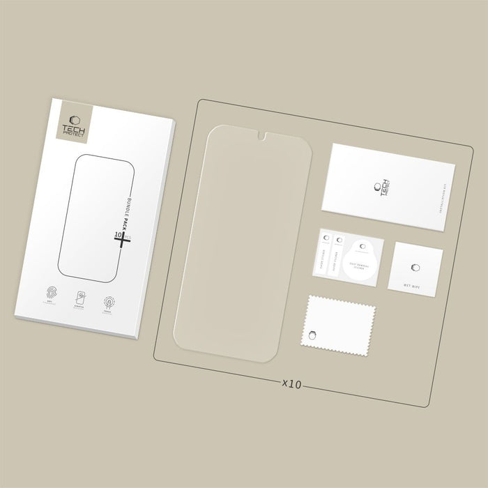 CLEAR Tech-Protect Tempered Glass Bundle 10-pack for Samsung Galaxy S24/S25