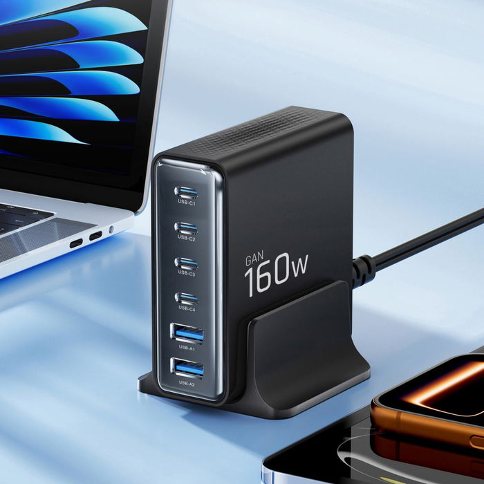 Tech-Protect DC160W-GAN 6-Port 160W Wall Charger - Black