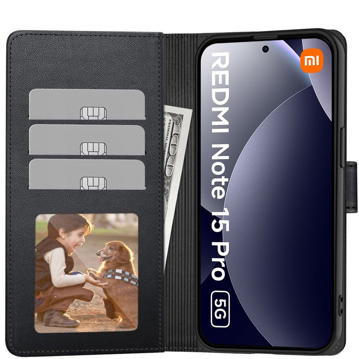 Tech-Protect Wallet Case for Xiaomi Redmi Note 15 Pro 5G - Black
