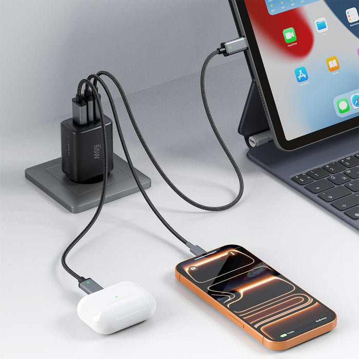 Tech-Protect NCA65W-GAN 3-Port 65W Wall Charger - Black