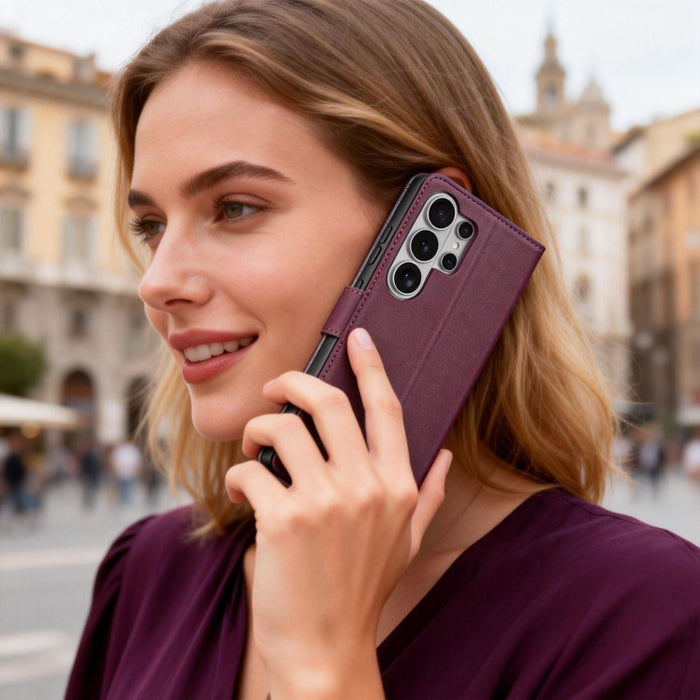 Tech-Protect Wallet Case for Samsung Galaxy S26 Ultra - Burgundy