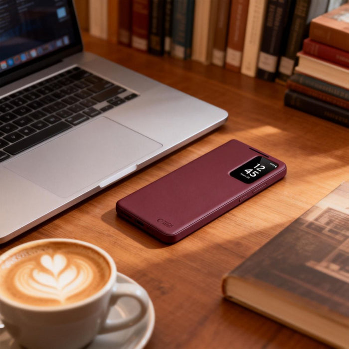 Tech-Protect Wallet Case for Samsung Galaxy S26+ - Burgundy