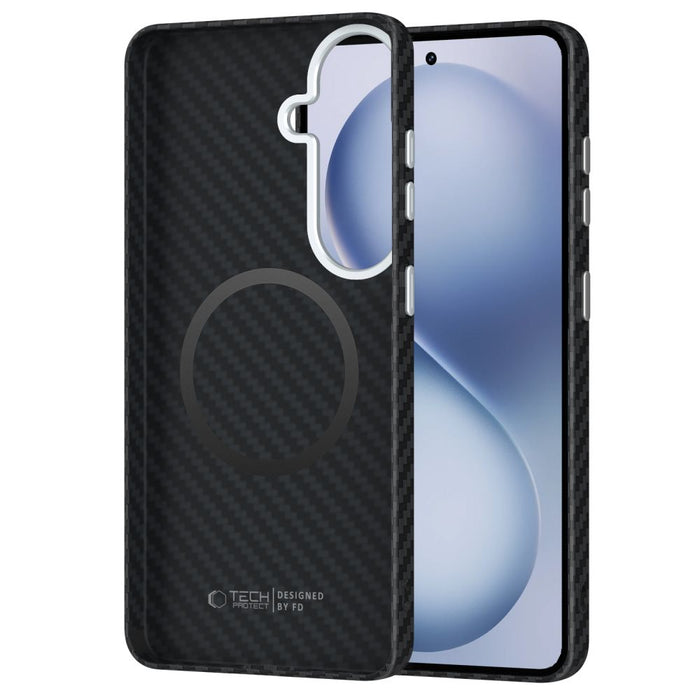 Tech-Protect Ion Carbon MagSafe Case for Samsung Galaxy S26 - Black and Silver