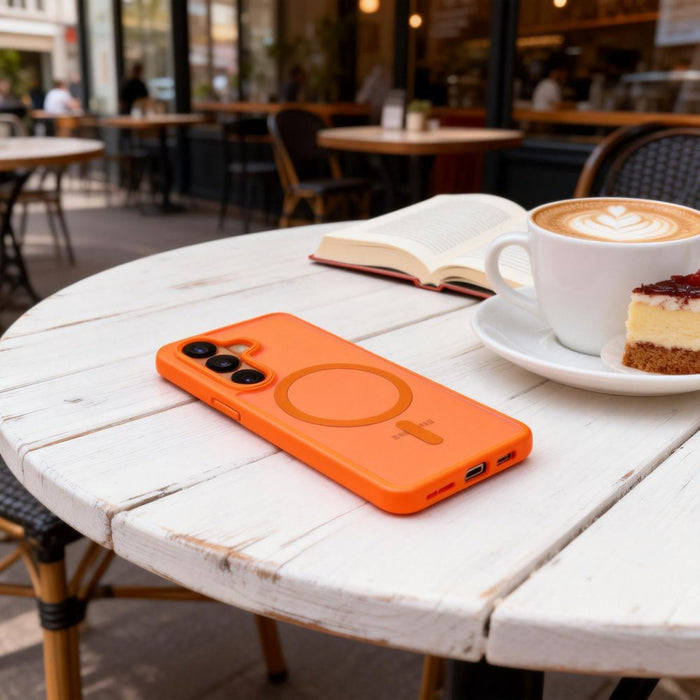 Tech-Protect Magmat MagSafe Case for Samsung Galaxy S26 - Orange Matte