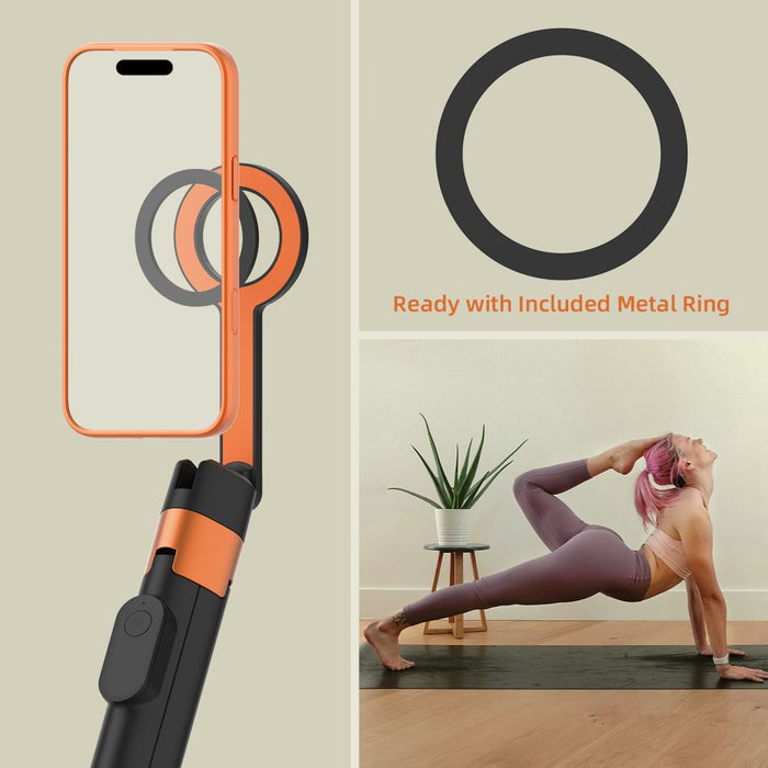 Tech-Protect L10S Bluetooth Selfie Stick Tripod - Black and Orange