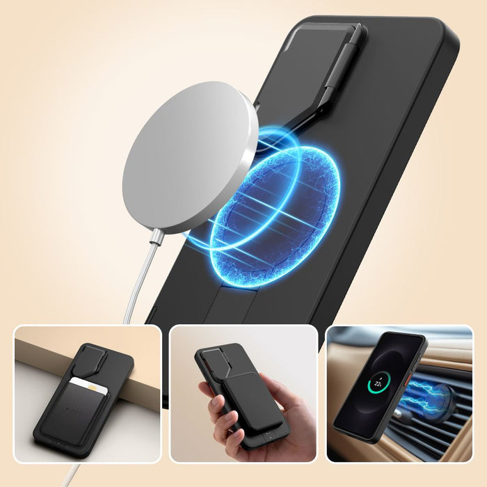 Tech-Protect Kevlar Aura MagSafe Case for Samsung Galaxy S26 - Black and Orange