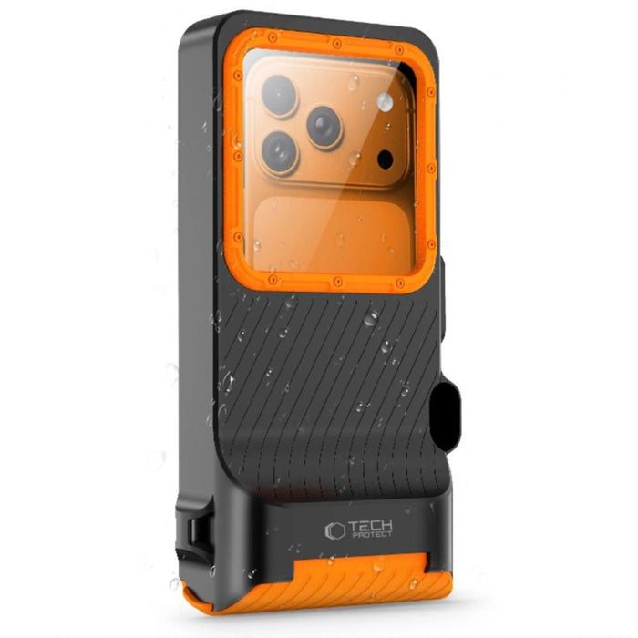 Tech-Protect IPX8 Pro Waterproof Phone Case - Orange and Black