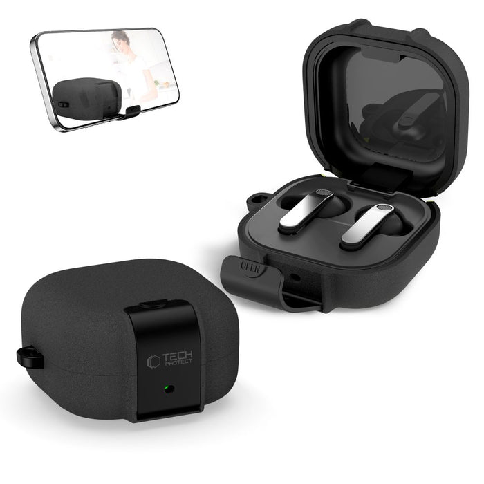 Tech-Protect Slim Hook Case for Samsung Galaxy Buds 4 / 4 Pro - Black