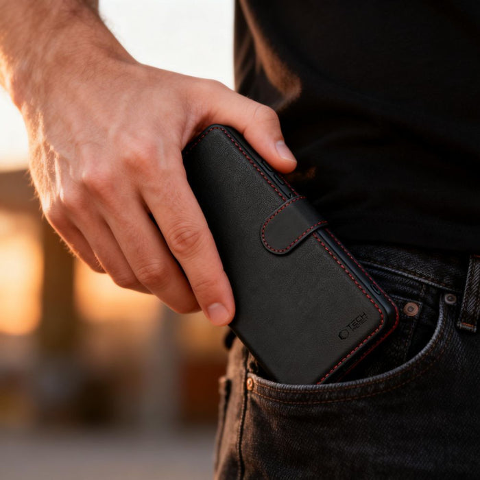 Tech-Protect Wallet Case for Samsung Galaxy A57 5G - Black and Red