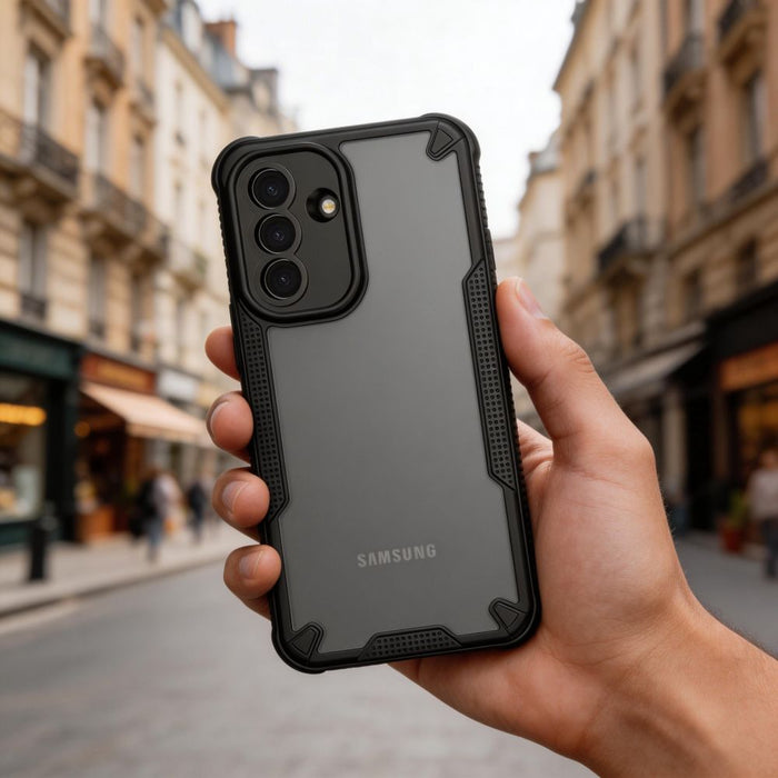 Tech-Protect Rugged Shield Case for Samsung Galaxy A37 5G - Translucent Black