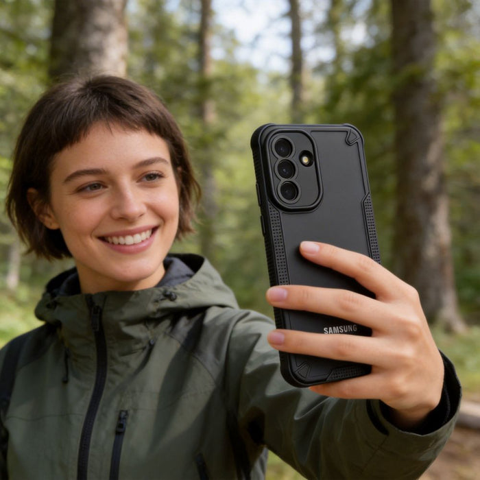 Tech-Protect Rugged Shield Case for Samsung Galaxy A57 5G - Translucent Black
