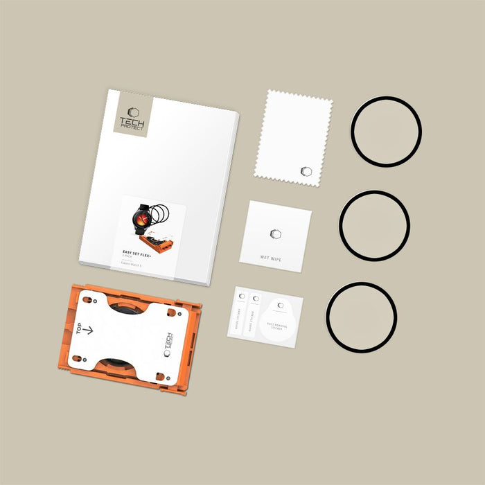 Tech-Protect Easy Set Flex+ 3-Pack Hybrid Glass for Xiaomi Watch 5 - Black