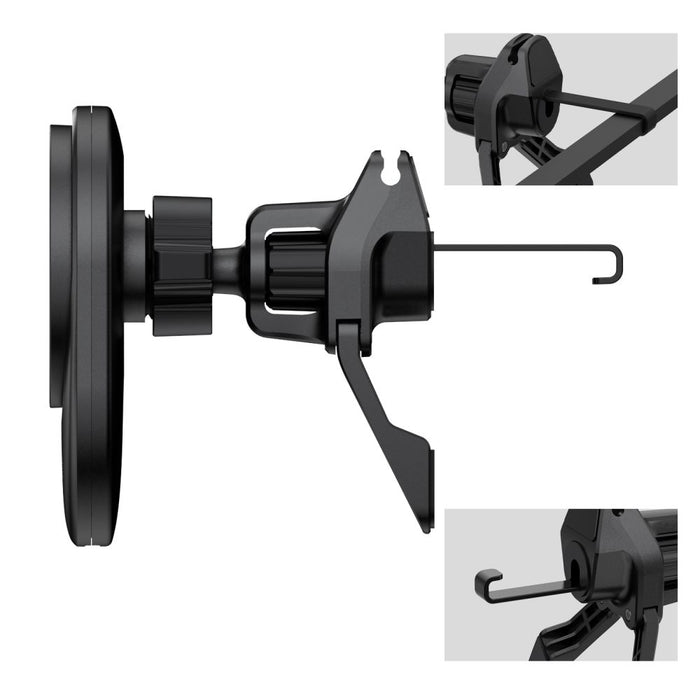 Tech-Protect V21 MagSafe Car Holder with 25W QI2.2 Inductive Charger for Cockpit/Windshield/Air Vent - Black