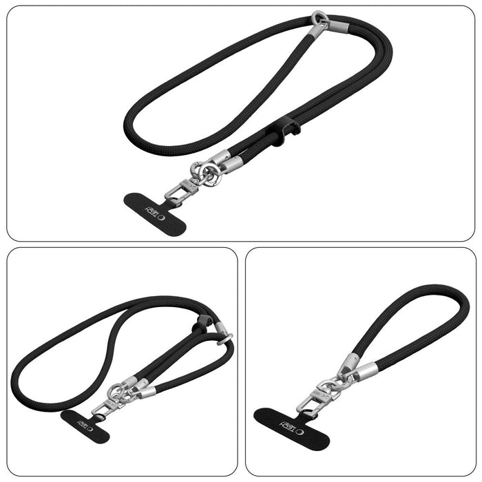 Tech-Protect C10S Rope Phone Lanyard - Black and Titanium