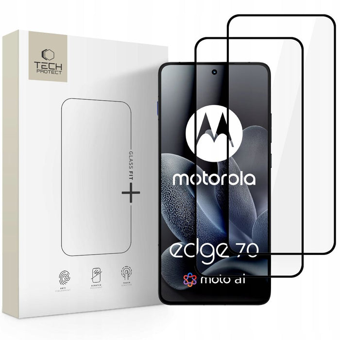 Tech-Protect Glass Fit+ 2-Pack Tempered Glass for Motorola Edge 70 5G - Black