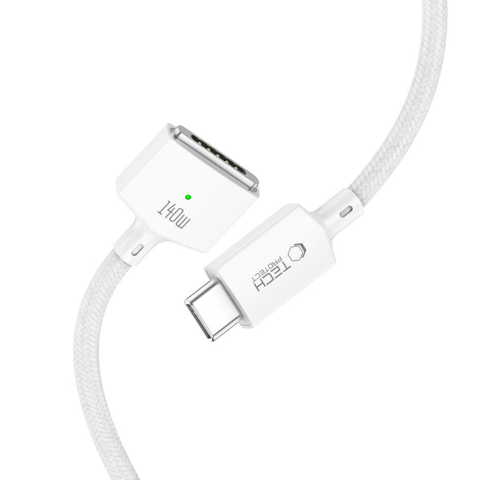 Tech-Protect MMC01 Ultraboost USB-C / USB-C MagSafe 3 140W 200cm Cable for MacBook - White