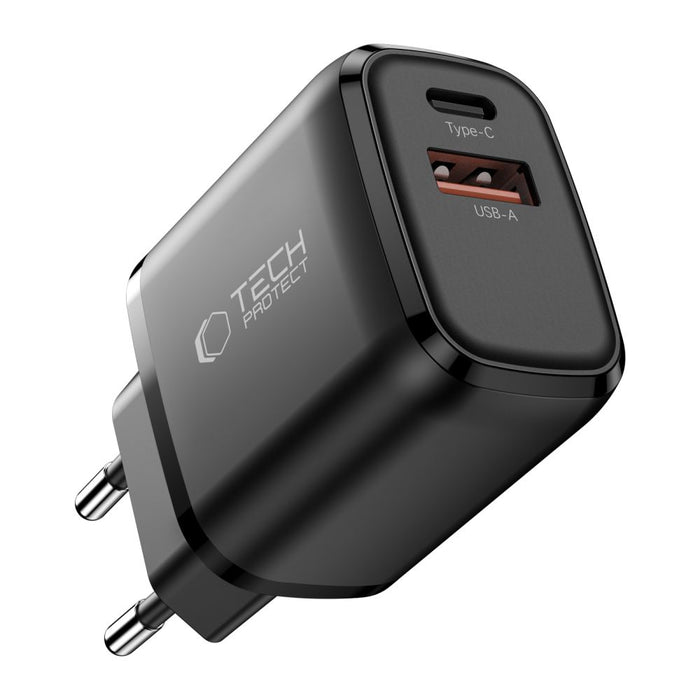 Tech-Protect NCA65W-GAN PD 65W / QC3.0 2-Ports Wall Charger - Black